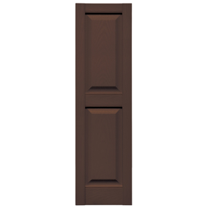 12 in. x 47 in. Raised Panel Shutter Federal Brown #009