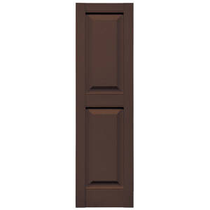 12 in. x 43 in. Raised Panel Shutter Federal Brown #009