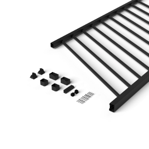 42 in. x 6 ft. Stair Textured Black Aluminum Contemporary Rail