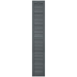 12 in. x 72 in. Open Louver Shutter Cathedral Top  Storm Cloud 419