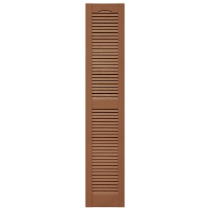 12 in. x 64 in. Open Louver Shutter Cathedral Top  Treated Cedar 471