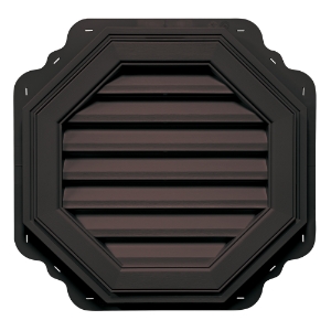 18 in. Octagon Louver Gable Vent #010 Musket Brown