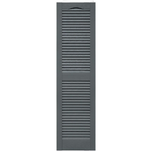 14-1/2 in. x 55 in. Open Louver Shutter Cathedral Top  Storm Cloud 419