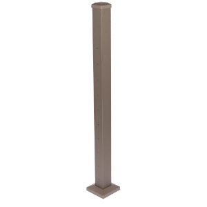2.5 in. x 39 in. Cable Level Inline Post, Cap & Skirt Textured Bronze (10 holes)