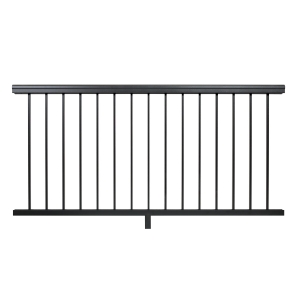 42 in. x 6 ft. Impression Rail Express  Level Universal Aluminum Rail Panel Black AZTIX42UNLP6B