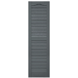 14-1/2 in. x 52 in. Open Louver Shutter Cathedral Top  Storm Cloud 419