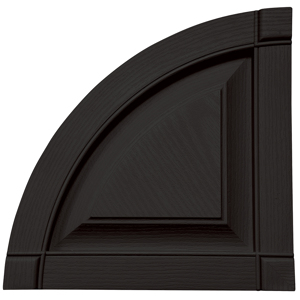 14-3/4 in. Quarter Round Raised Panel Arch Top Black