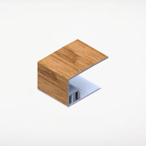 2 pc 2 in. Alum/Alum Quick Click Soffit J-Trim 12 ft. Manhattan Nat Oak