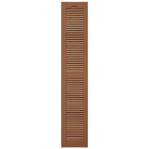 12 in. x 67 in. Open Louver Shutter Cathedral Top  Treated Cedar 471