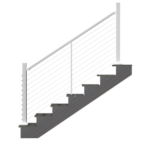 36 in. x 6 ft. O.C., Cable Stair Rail Kit, Textured White (1 rail, 12 holes)