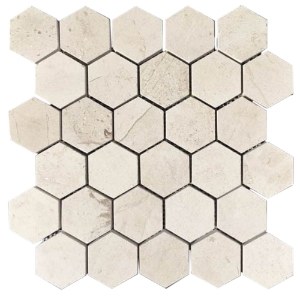 Crème Honed Hexagon Mosaic Tile 11 in. x 10-3/4 in.