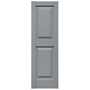 12 in. x 39 in. Raised Panel Shutter Platinum 945