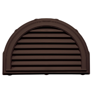 34 in. x 22 in. Half Round Louver Gable Vent #009 Federal Brown