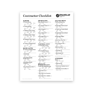 ChamClad Contractor Checklist Tear Pad (25 sheets per pad)