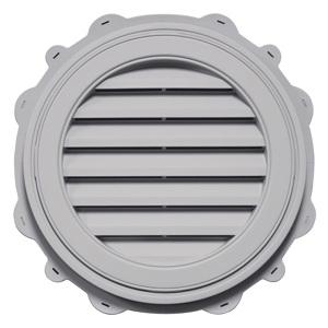 22 in. Round Louver Gable Vent #016 CT Sterling Gray