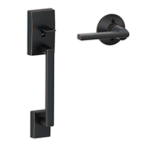 FE285 Century Lower Half Front Entry Set w/Latitude Lever 716 Aged Bronze - Box Pack