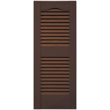 12 in. x 31 in. Open Louver Shutter Federal Brown #009