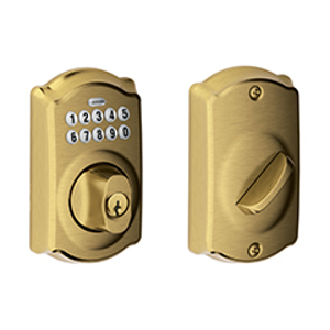 BE365 Camelot Keypad Deadbolt 609 Antique Brass - Box Pack redirect to product page
