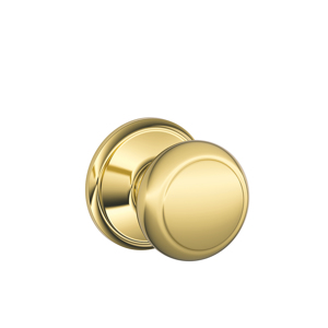 F10 Passage Andover Knob 605 Bright Brass - Box Pack