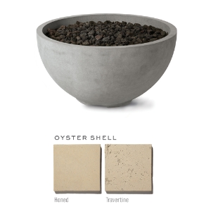 Infinite Fire Bowl Oyster Shell Travertine for Natural Gas * Non-Returnable *