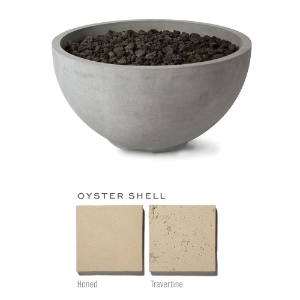 Infinite Fire Bowl Oyster Shell Travertine for Natural Gas