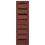 12 in. x 64 in. Open Louver Shutter Burgundy Red #027