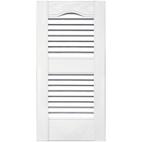 12 in. x 25 in. Open Louver Shutter Cathedral Top White #001