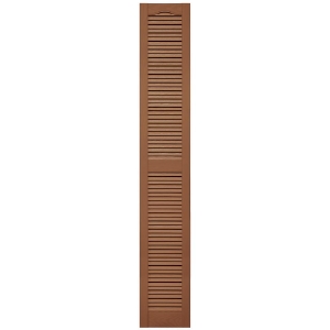 12 in. x 80 in. Open Louver Shutter Cathedral Top  Treated Cedar 471