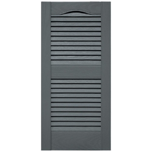 14-1/2 in. x 31 in. Open Louver Shutter Cathedral Top  Storm Cloud 419