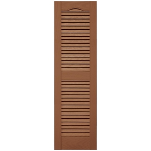 12 in. x 43 in. Open Louver Shutter Cathedral Top  Treated Cedar 471