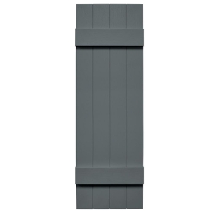 14 in. x 43 in. Board Batten 4-Board Shutter Storm Cloud 419