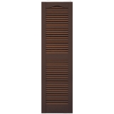 12 in. x 64 in. Open Louver Shutter Federal Brown #009