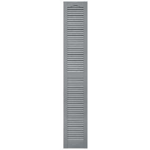 12 in. x 75 in. Open Louver Shutter Cathedral Top  Platinum 945