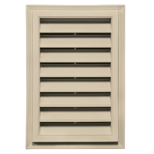 12 in. x 18 in. Rectangle Louver Gable Vent #049 Almond