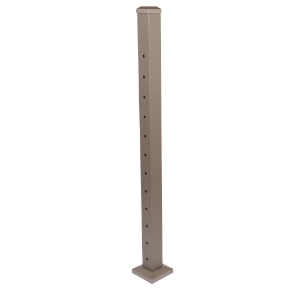 2.5 in. x 44 in. Cable Level End Post, Cap & Skirt, Textured Bronze (12 holes)