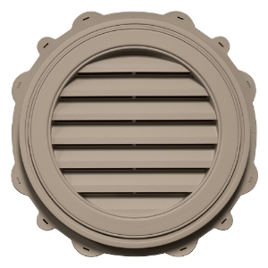 22 in. Round Louver Gable Vent #170 Beige