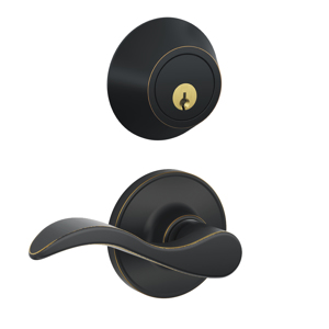 JC60V Deadbolt/Entry Combo Seville Lever 716 Aged Bronze
