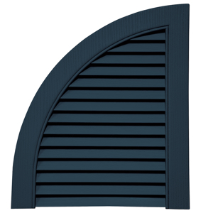 14-1/2 in. Quarter Round Open Louver Arch Top Classic Blue