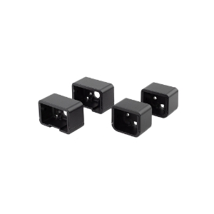 Top and Bottom Rail Brackets Level, Textured Black (with screws)