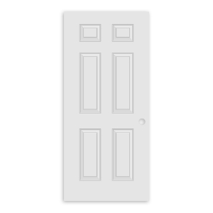 2868 6 Panel Hinge Right, Left-hand Inswing Single Bore 2-3/8 in. 4-9/16 in. Brickmold Spring Hinge 20 min. Fire Label
