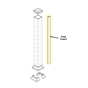 Impression Rail Express Horizontal Cable 90 Degree 3 in. x 36 in. Corner Post Insert