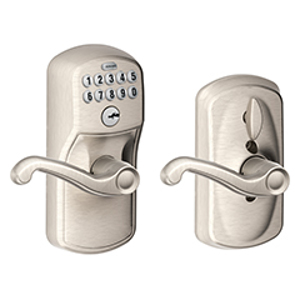 FE595 Plymouth Keypad Entry w/Flair Lever 619 Satin Nickel - Box Pack