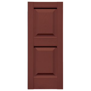 12 in. x 31 in. Raised Panel Shutter Burgundy Red #027