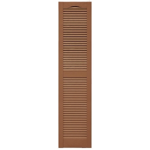 14-1/2 in. x 64 in. Open Louver Shutter Cathedral Top  Treated Cedar 471