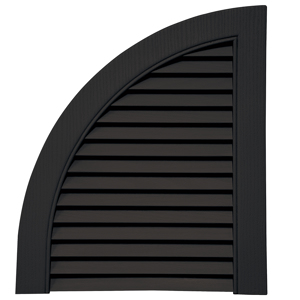 14-1/2 in. Quarter Round Open Louver Arch Top Musket Brown