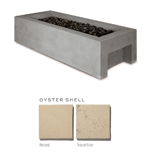 Lyra Fire Bowl Oyster Shell Travertine for Natural Gas