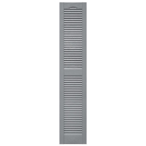 12 in. x 64 in. Open Louver Shutter Cathedral Top  Platinum 945