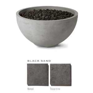 Infinite Fire Bowl Black Sand Travertine for Natural Gas