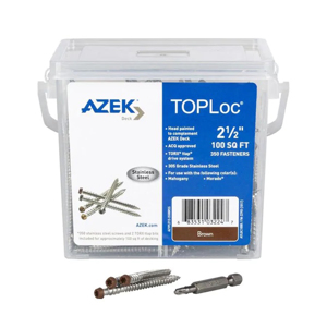 2-1/2 in. TOPLoc Stainless Steel Screws Brown  100 sq. ft.