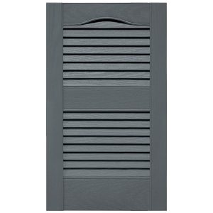 14-1/2 in. x 25 in. Open Louver Shutter Cathedral Top  Storm Cloud 419